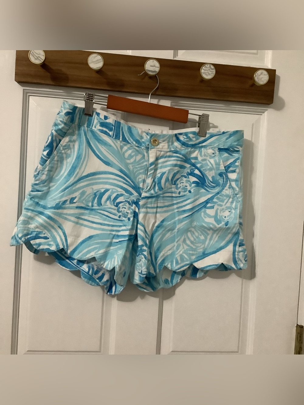 Blue White Swirl Women’s Shorts - Lightweight Summer Style